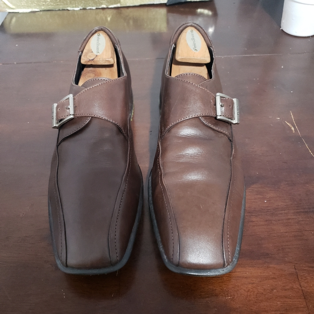 Donald J Pliner Men's Charli-08 Brown Leather Fashion Loafer Shoes